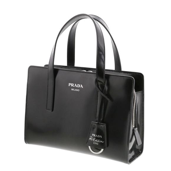 Prada Re-Edition Blushed Leather Mini Handbag Black - Picture 2 of 8